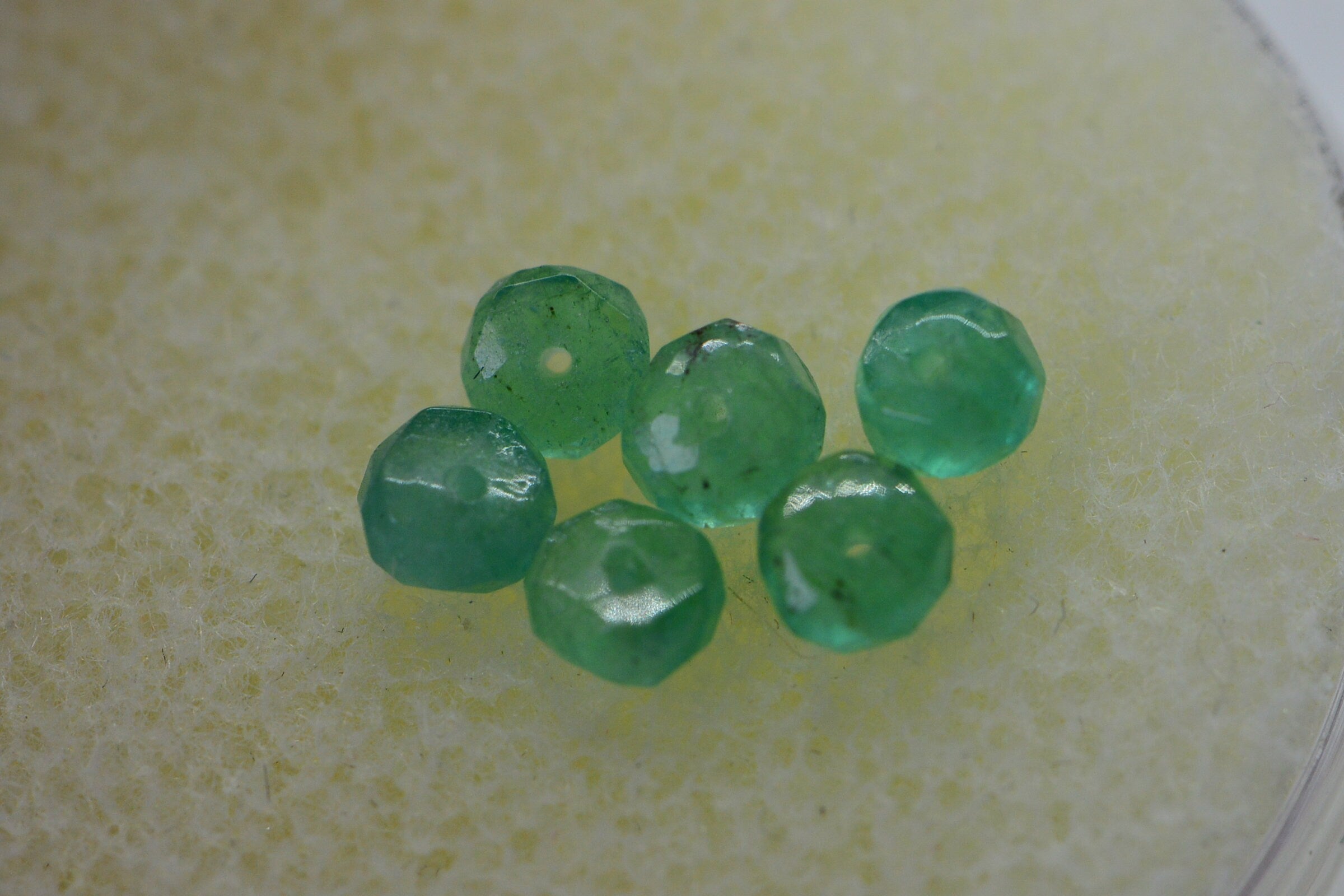 Faceted Emerald Rondelle Beads: Natural Gemstone Jewelry Making Supplies