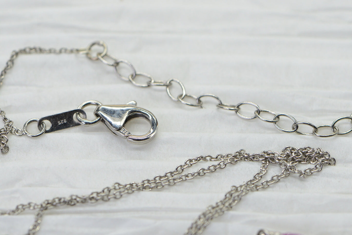 Marquise Pink Sapphire Necklace: Sterling Silver V Choker