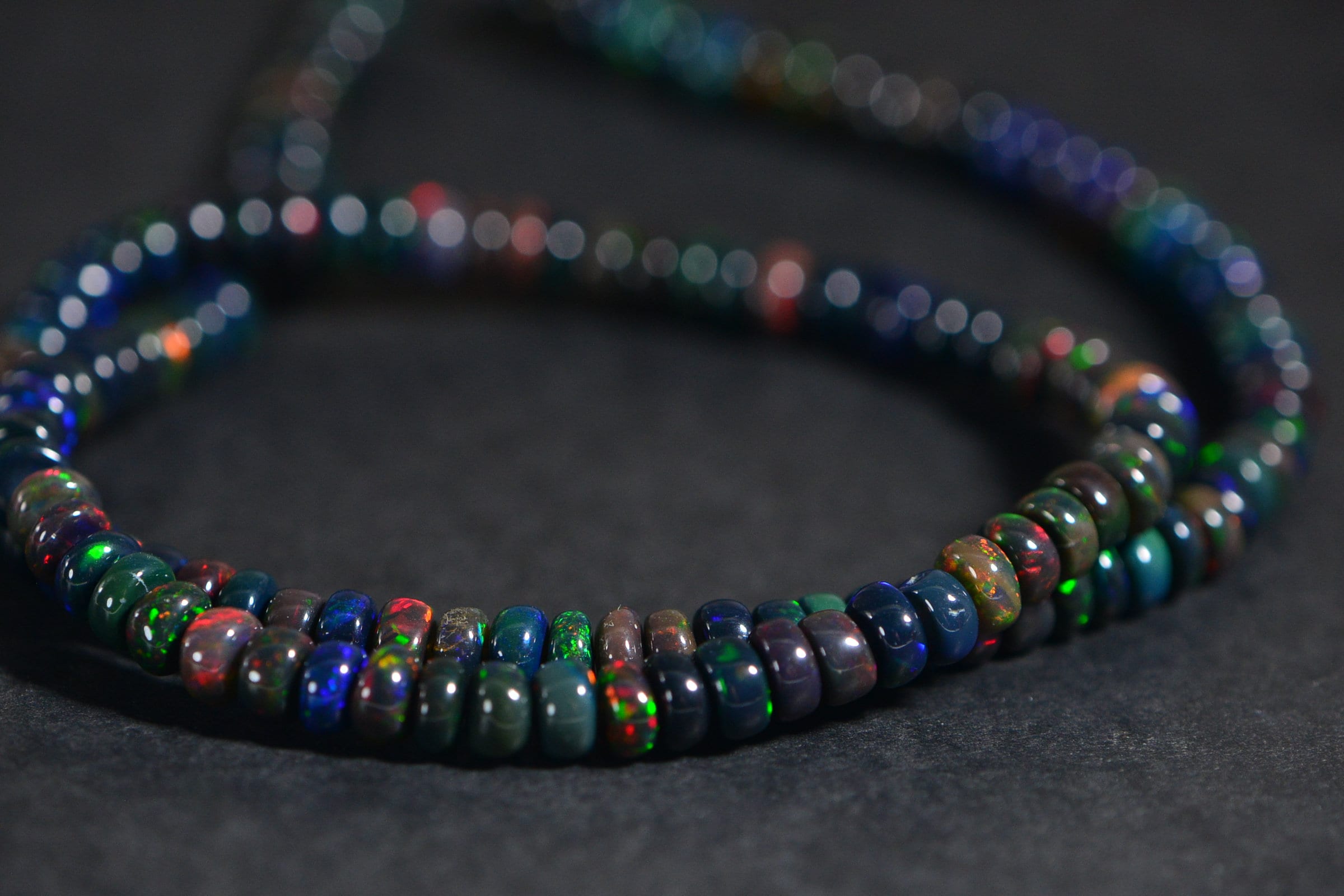 Ethiopian Black Opal Rondelle Beads: Gemstone Jewelry Making Supplies
