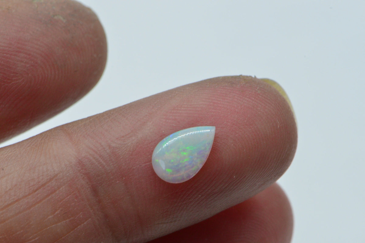 Australian White Solid Opal PEAR Cabochon 9X6mm Opal for ring earrings