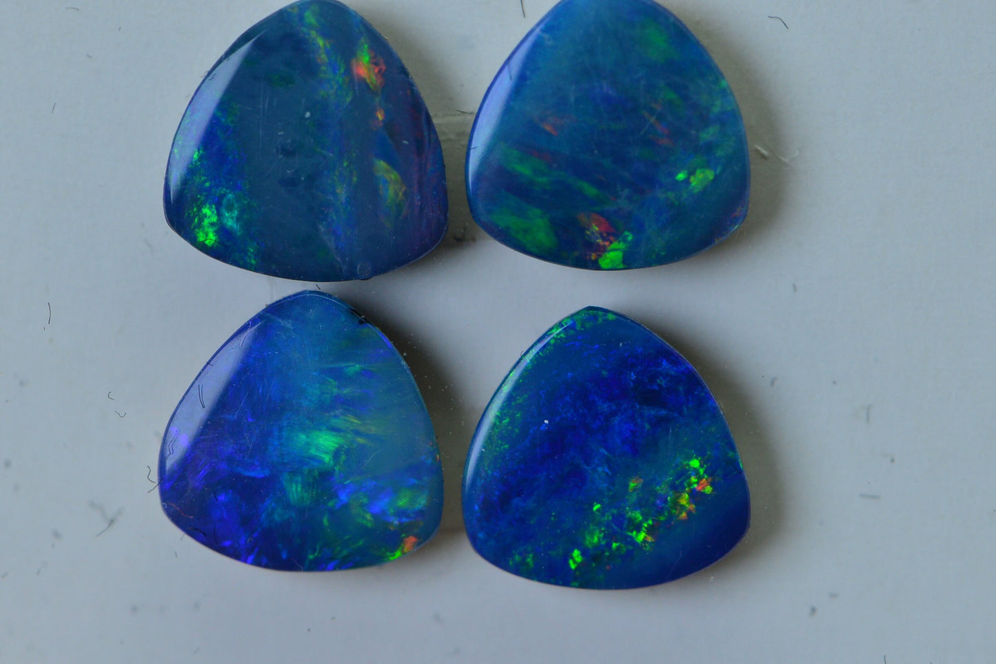7mm Australian Black Opal doublet Natural Gemstone Triangle Cabochons one  stone per listing