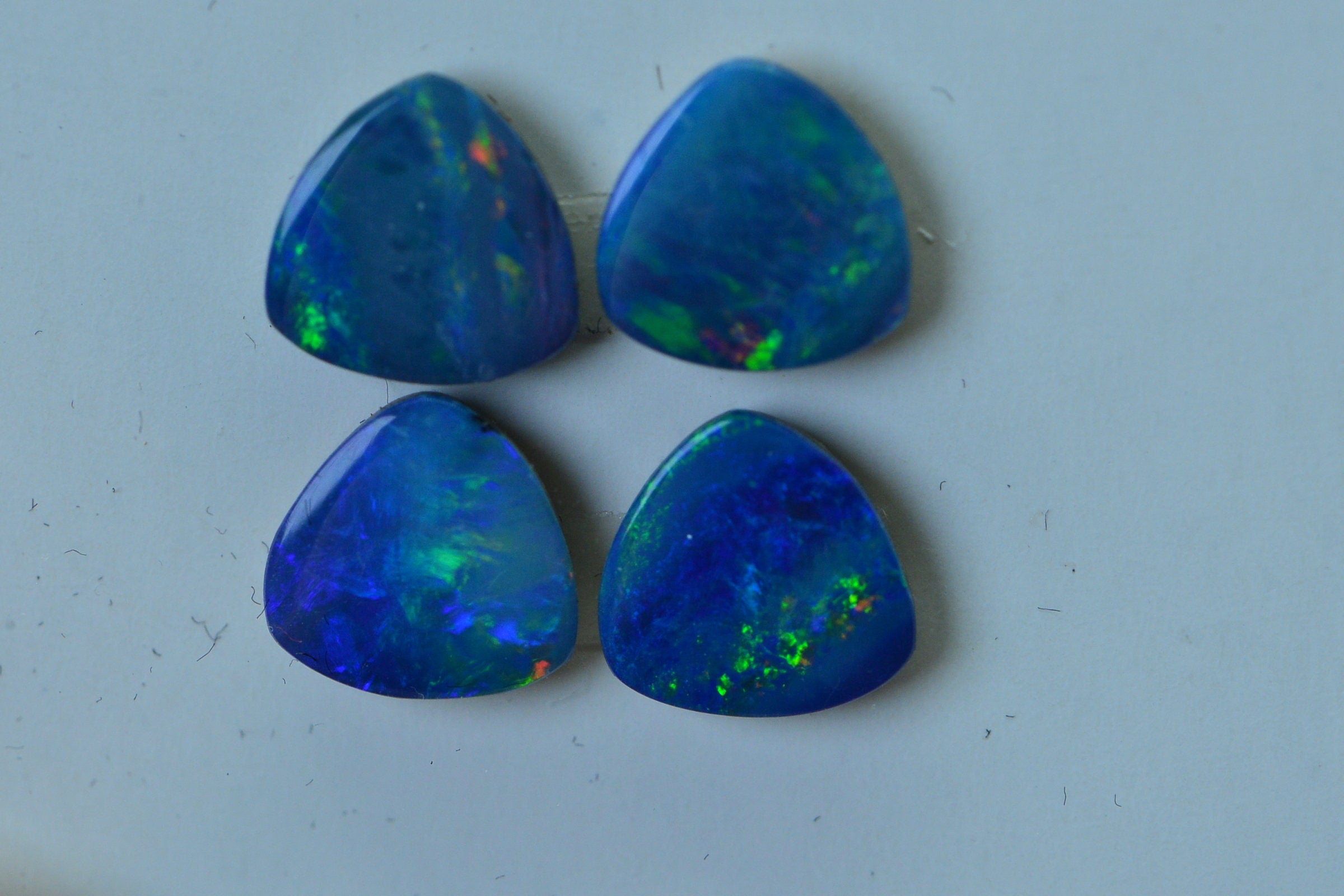 7mm Australian Black Opal doublet Natural Gemstone Triangle Cabochons one  stone per listing