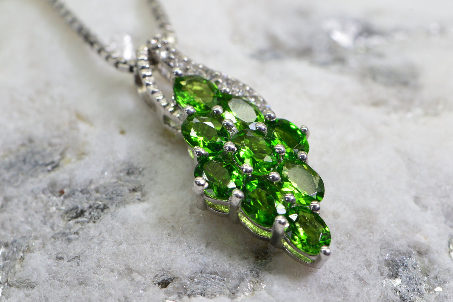 Siberian Emerald Necklace: Chrome Diopside 925 Sterling Silver Pendant