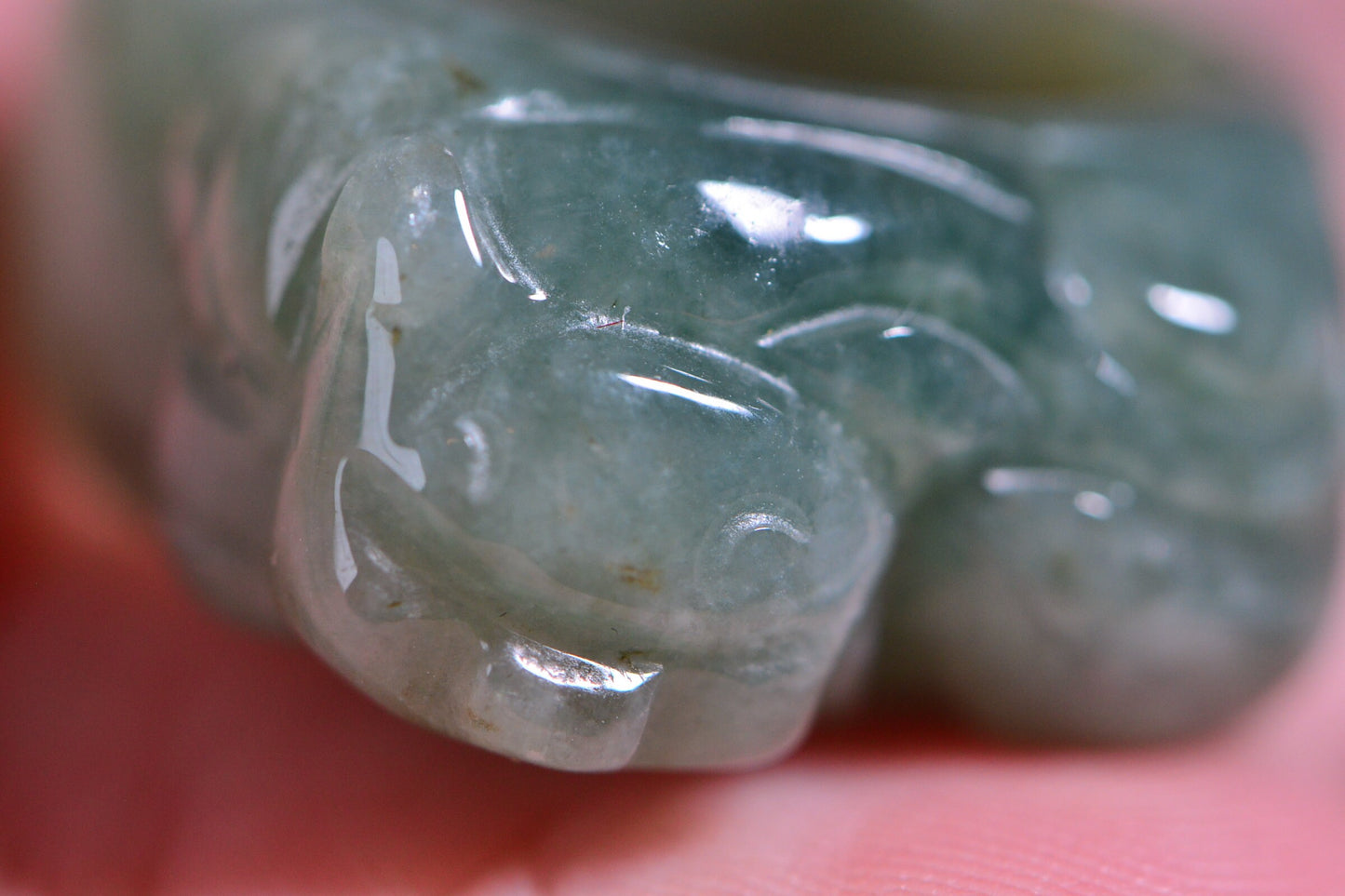 Vintage Jade Ring Carved Band Pixiu dragon ring Burmese green Jade