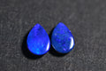 Australian Black Opal Doublet Pair: Blue Pear Cabochons (7X5mm)