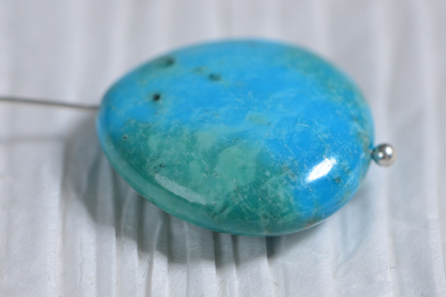 Kingman Turquoise Cabochon: Pear Freeform Gemstone, 25.50ct