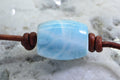 Larimar Gemstone Necklace: Single Bead on Leather Cord