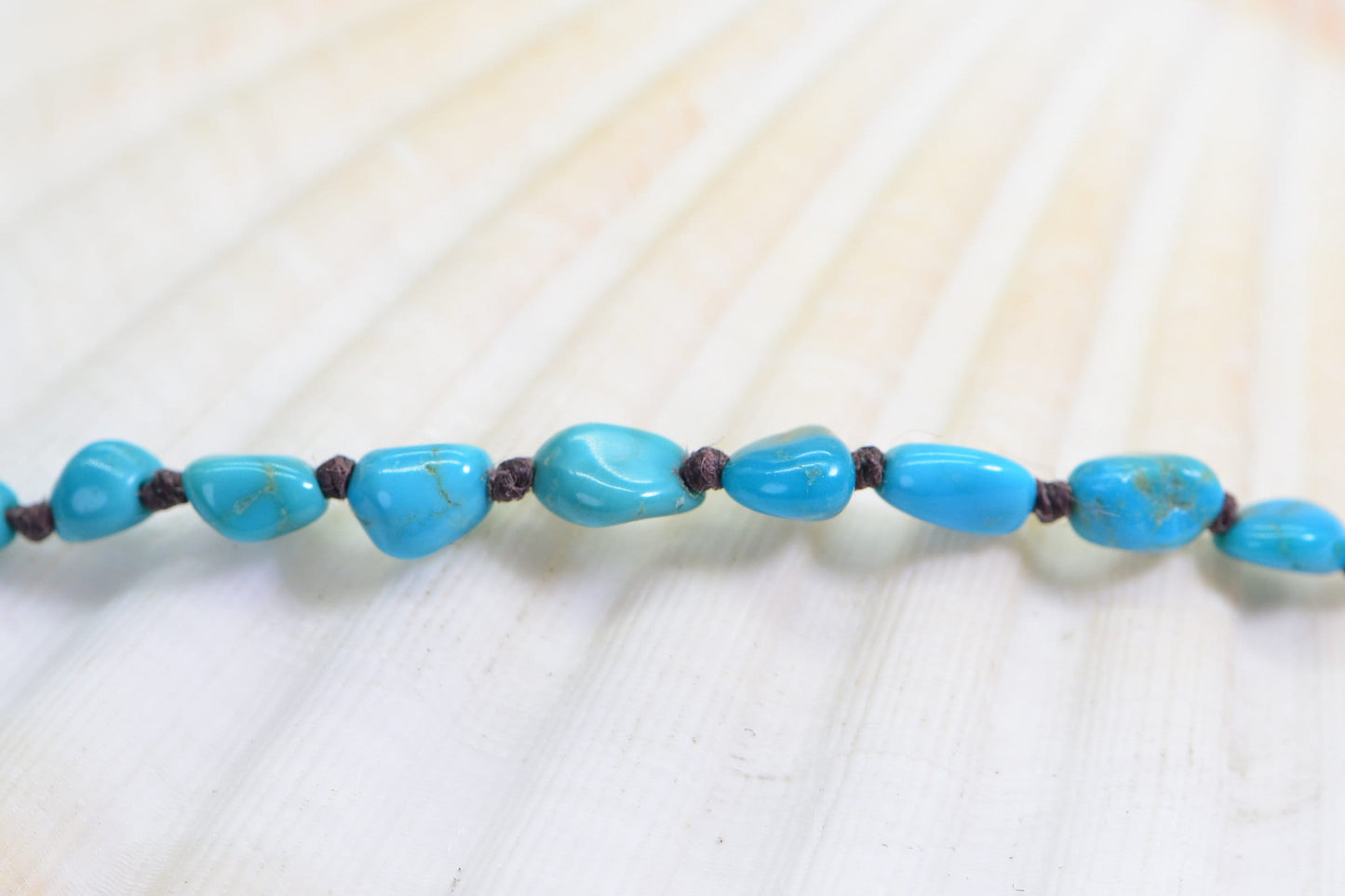 Arizona Sleeping Beauty Turquoise Bracelet Natural Nugget Design Sterling Silver Knotted Bracelet