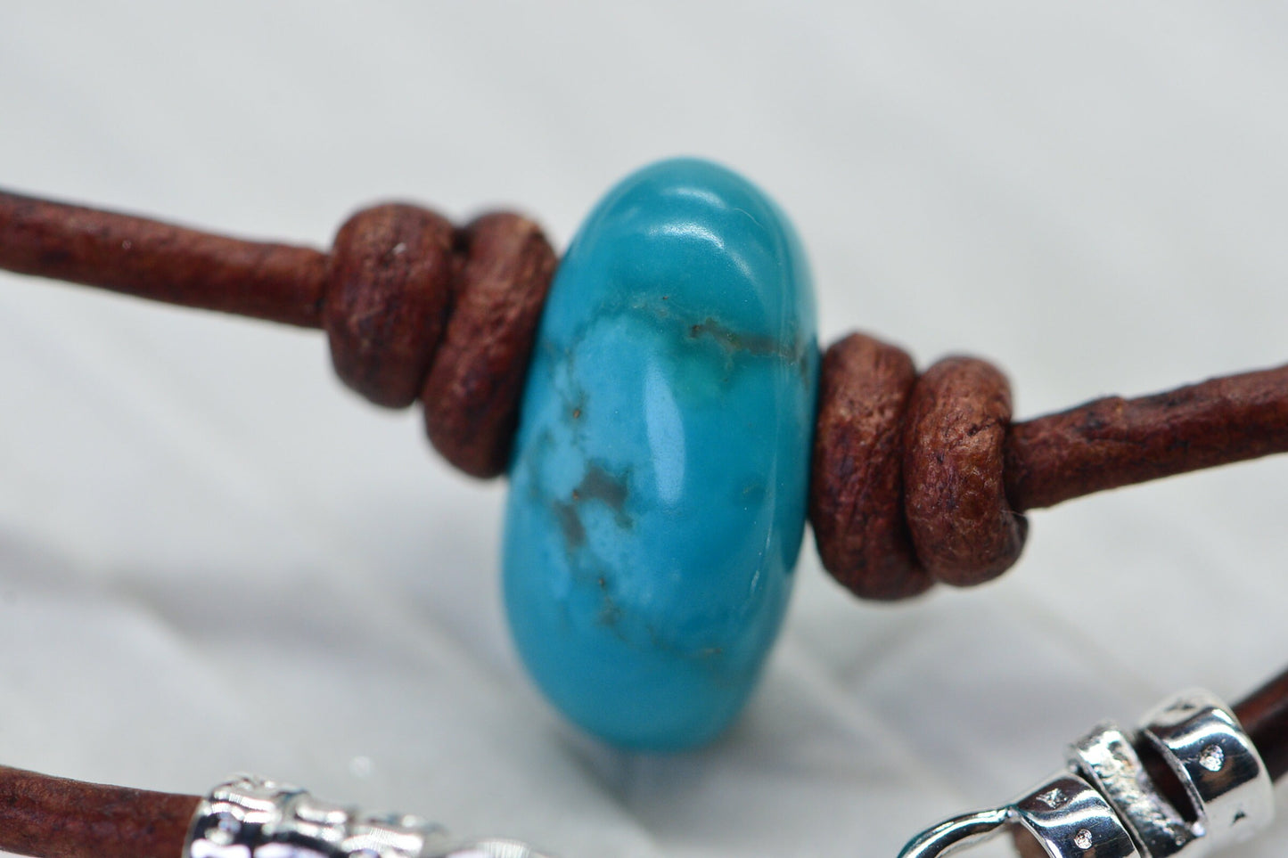 Sleeping Beauty Turquoise Necklace: Raw Nugget, Leather Choker