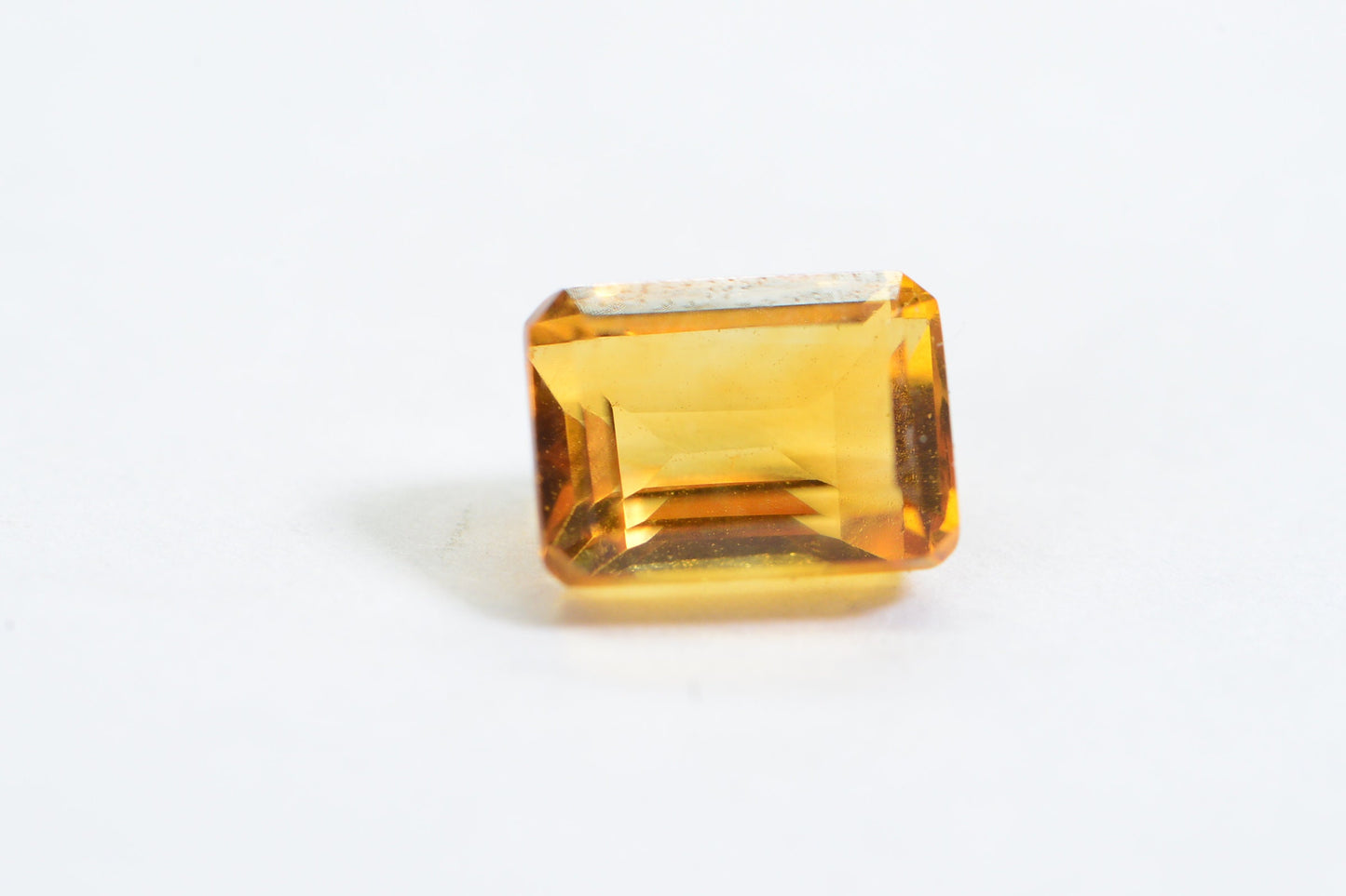 7X5mm Natural Citrine Emerald cut Faceted Gemstone Ring Size Yellow Crystal stone