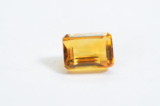 7X5mm Natural Citrine Emerald cut Faceted Gemstone Ring Size Yellow Crystal stone