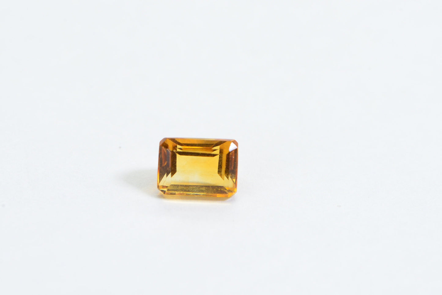 7X5mm Natural Citrine Emerald cut Faceted Gemstone Ring Size Yellow Crystal stone