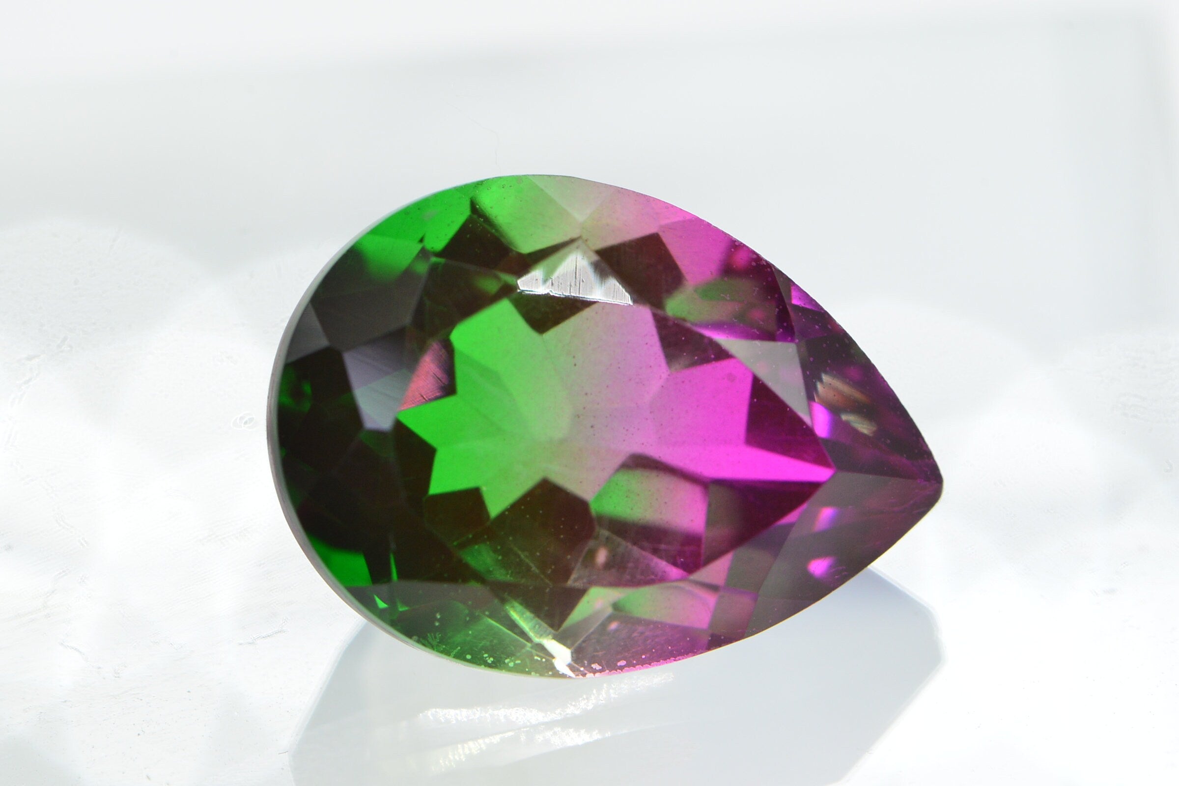 Watermelon Tourmaline Pear gems 17.4X13 mm 12.4ct Multi Color Gemstone