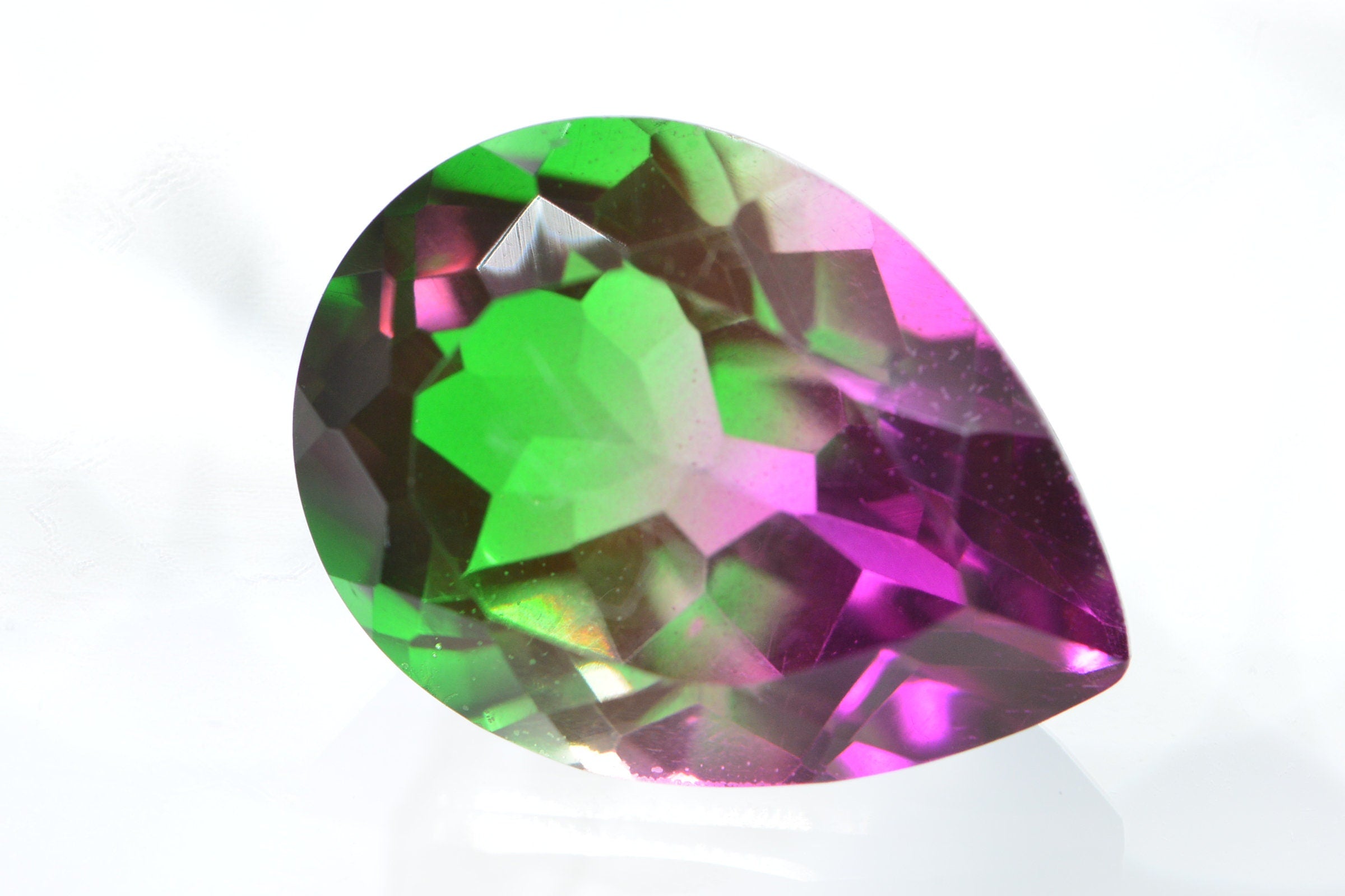 Watermelon Tourmaline Pear gems 17.4X13 mm 12.4ct Multi Color Gemstone