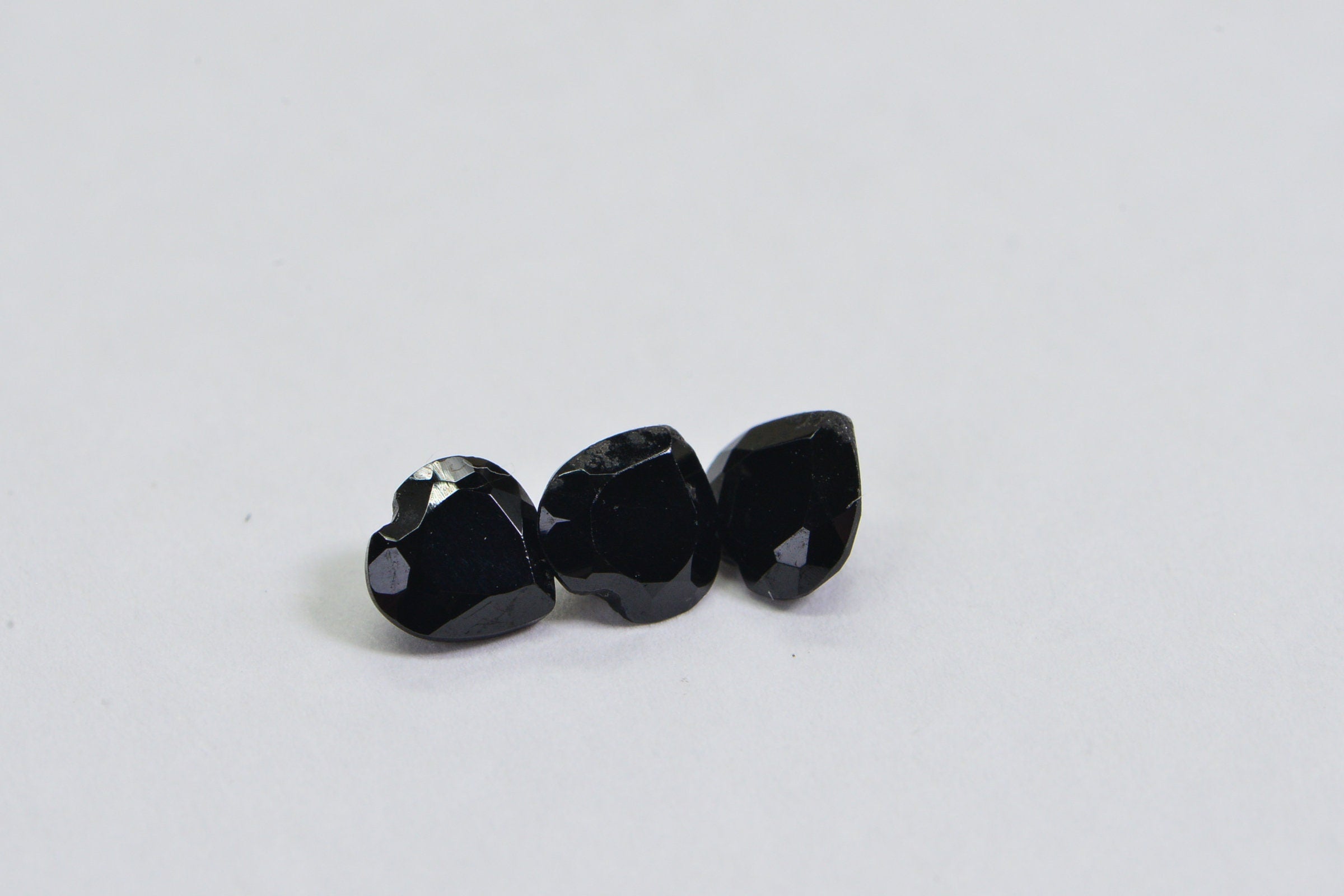 Black Tourmaline Heart Gemstone: Faceted Point Back (5mm)