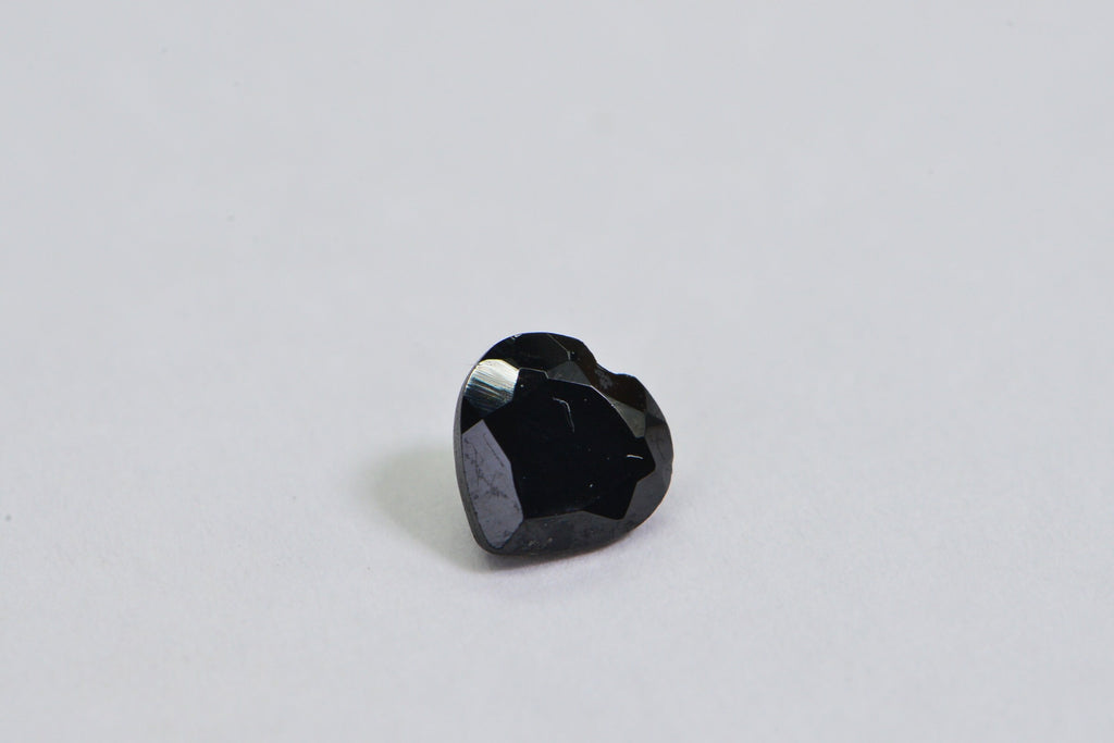 Black Tourmaline Heart Gemstone: Faceted Point Back (5mm)