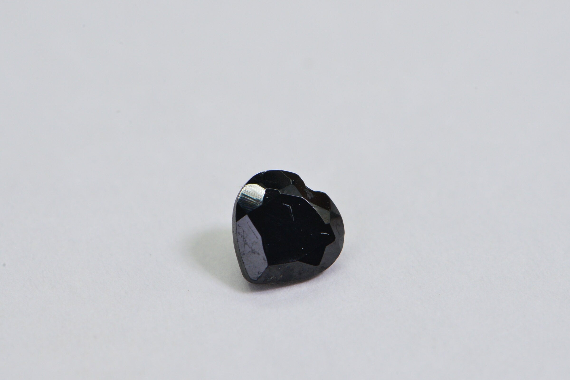 Black Tourmaline Heart Gemstone: Faceted Point Back (5mm)