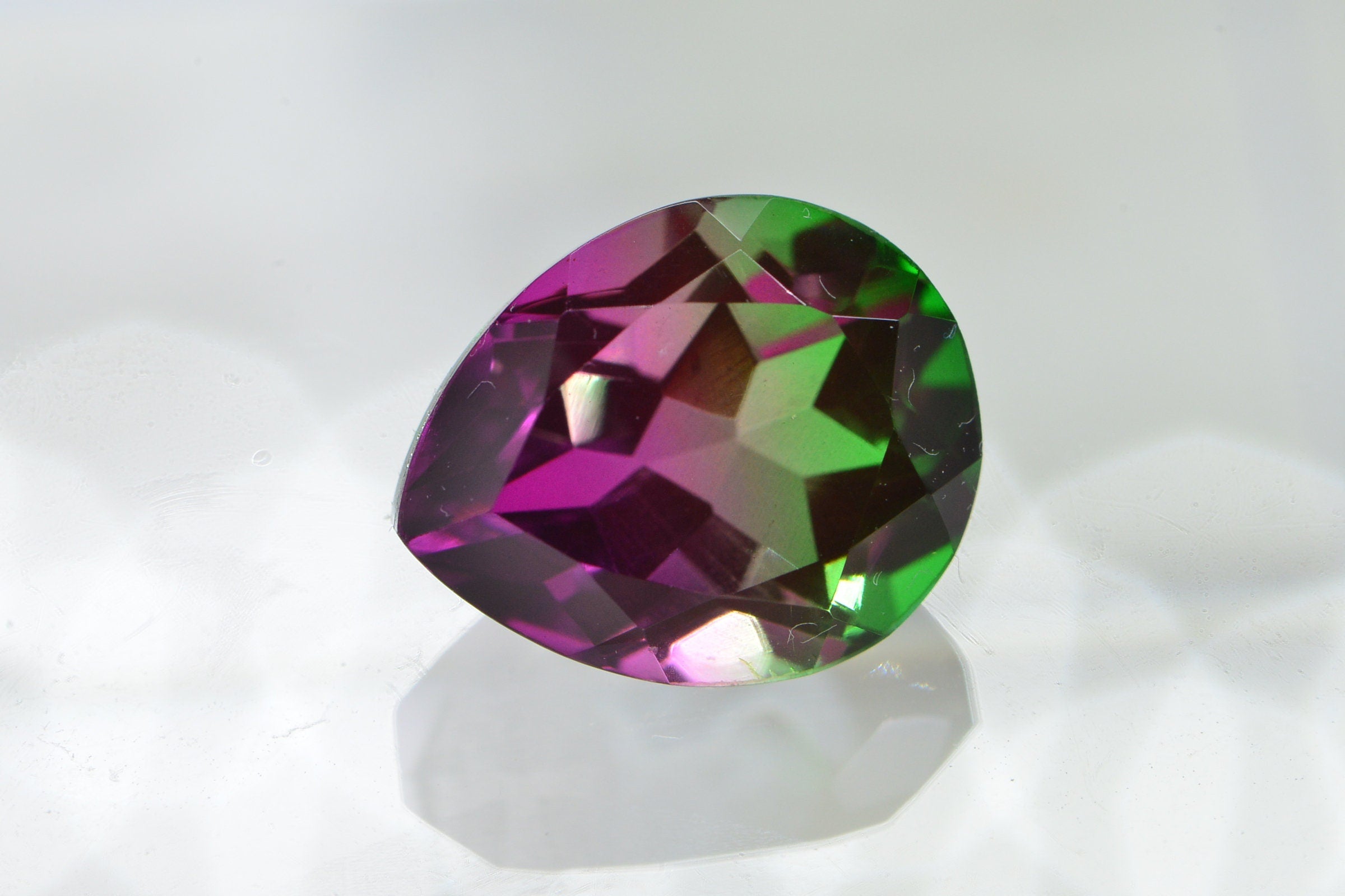 Watermelon Tourmaline Pear Cabochon 17.4X13 mm 12.4ct Multi Color Gemstone