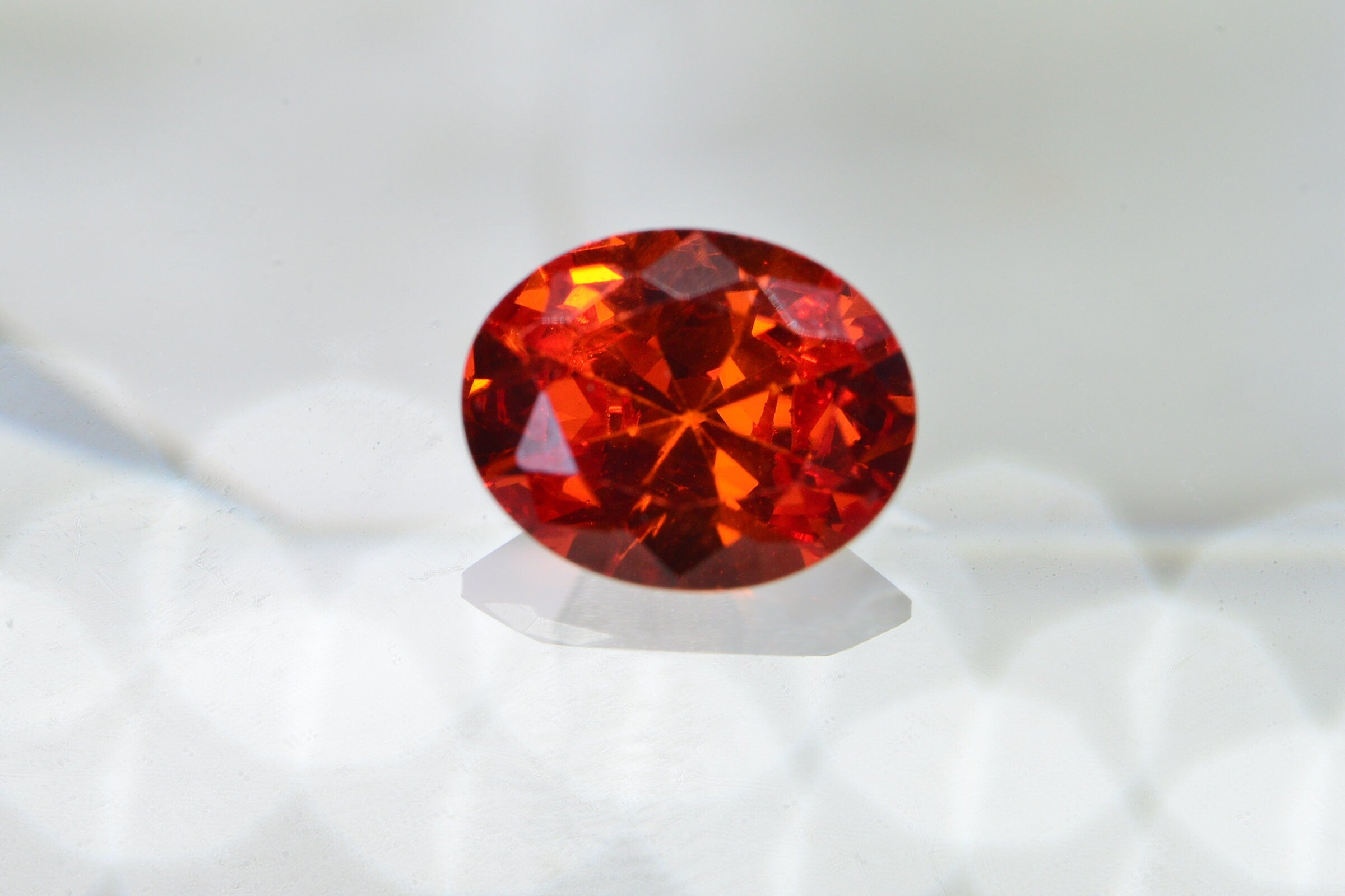 Simulated Orange Diamond Orange  Facet oval Point Back Cabochon 10mm
