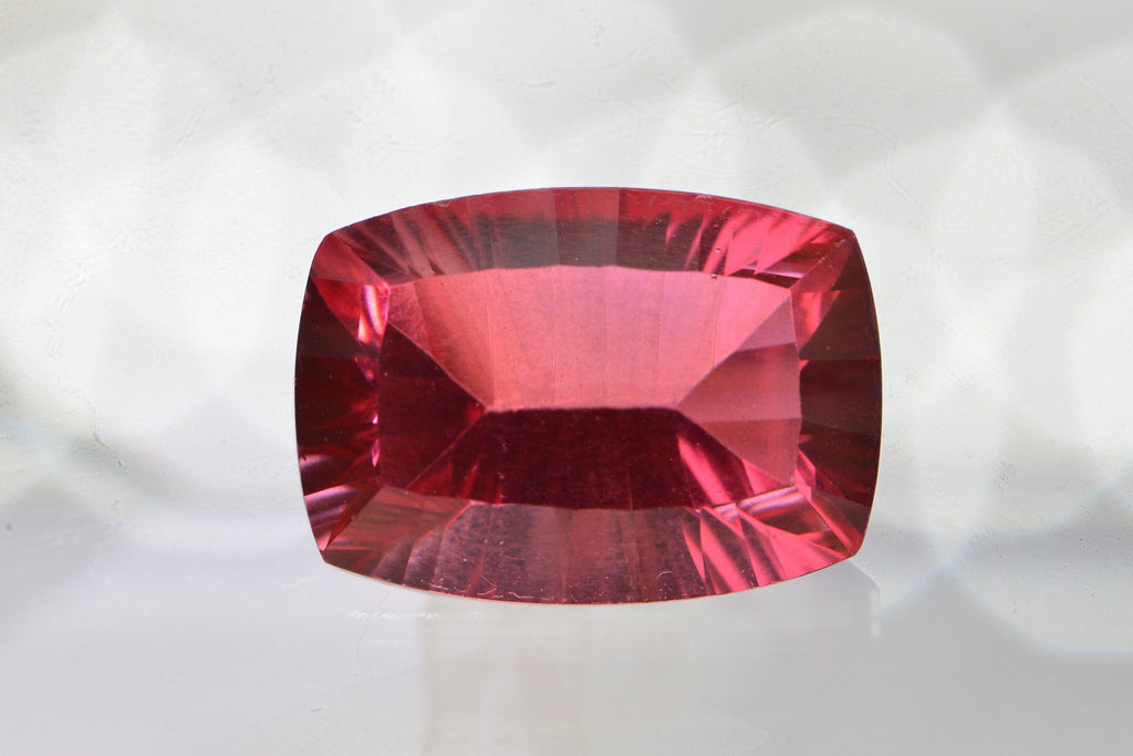 Bi color Tourmaline Doublet Concave Cut Cushion Rectangle Facet Loose Gemstone