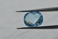 9x7mm Natural Blue Topaz Gemstone: Rectangle Cushion Faceted Cabochon