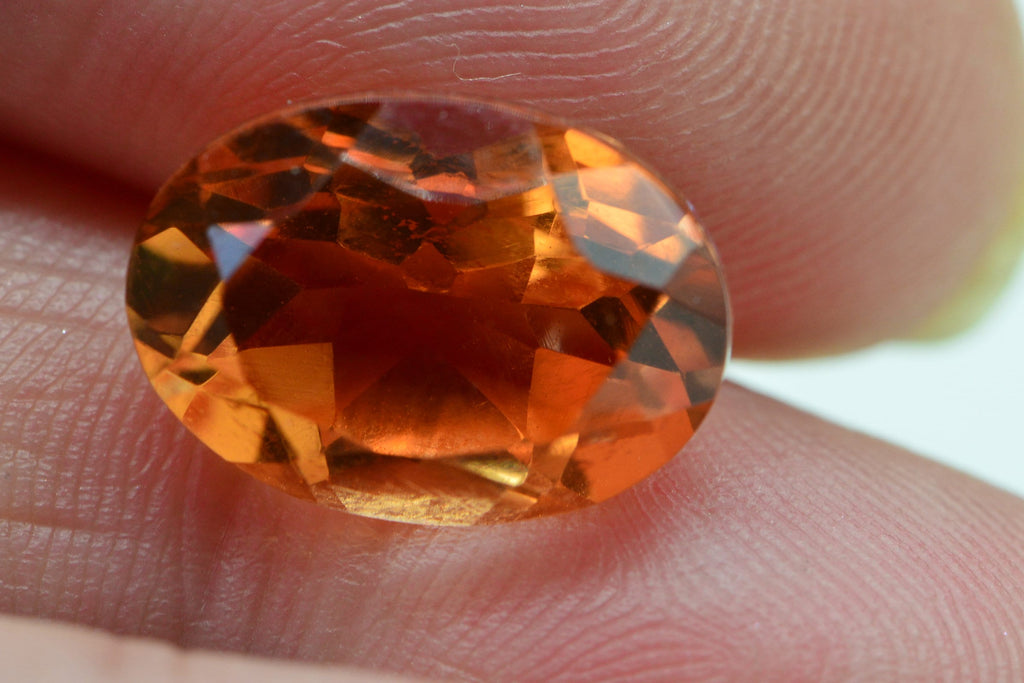 Bi color  Orange Sapphire Doublet Oval  Cut Cushion 14X10mm Facet Loose Gemstone