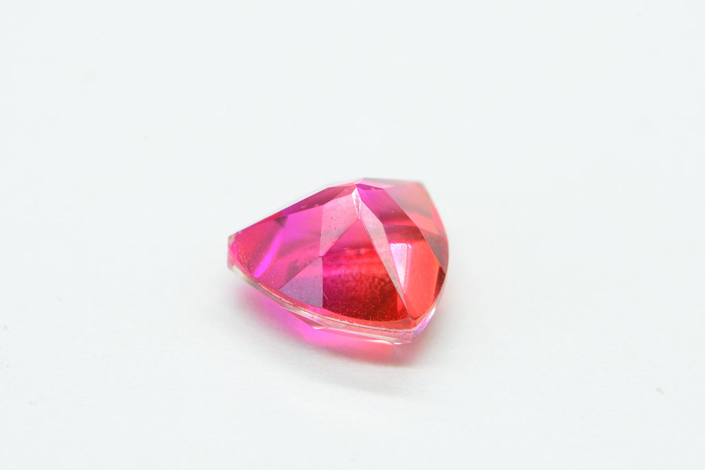 Bi color Tourmaline Quartz Trillion 12mm Gemstone Hot Pink Orange Loose Gemstone