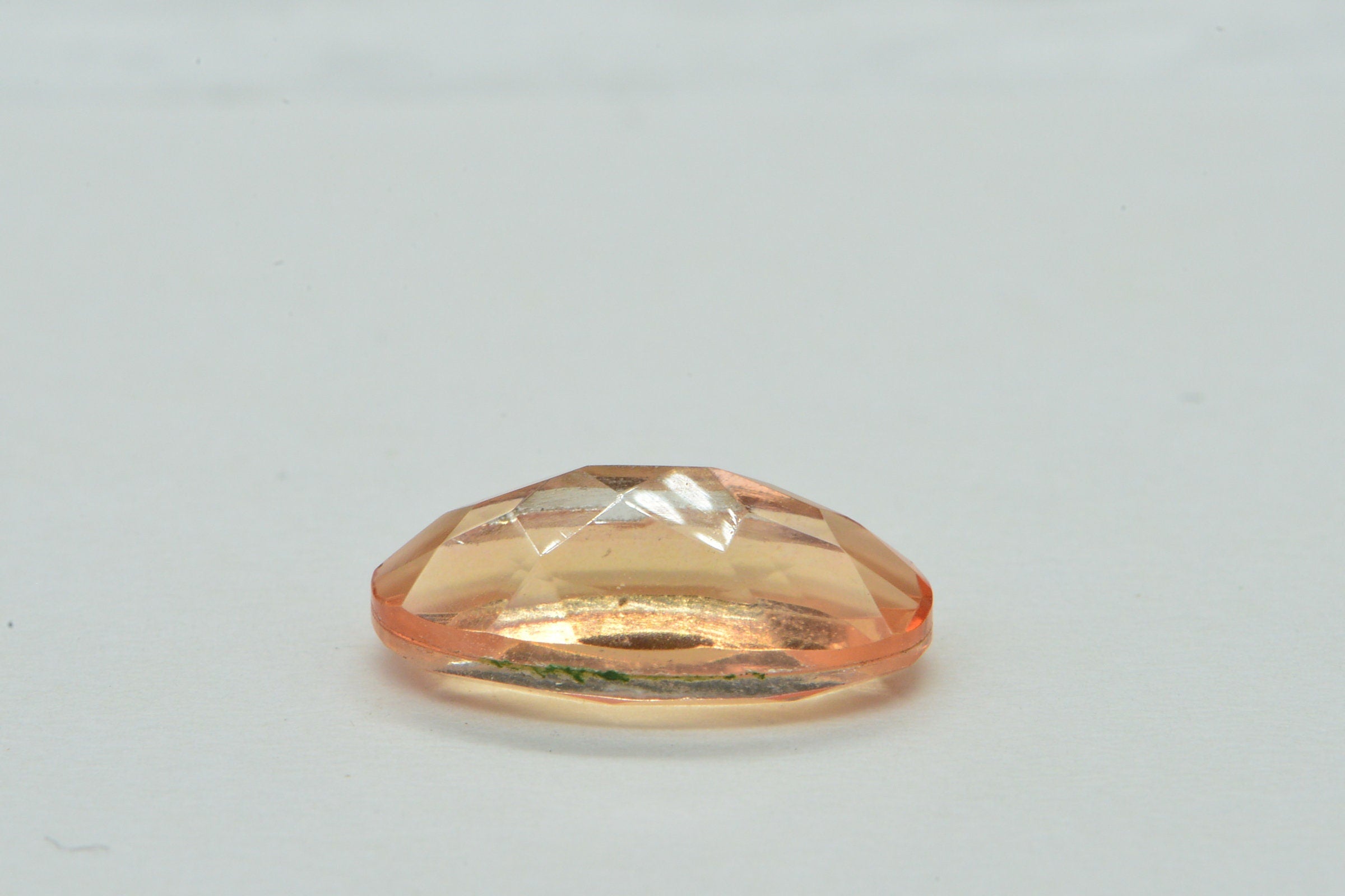 Morganite Doublet Quartz  Faceted Long Oval Stone Point Back Gemstone Loose Gems