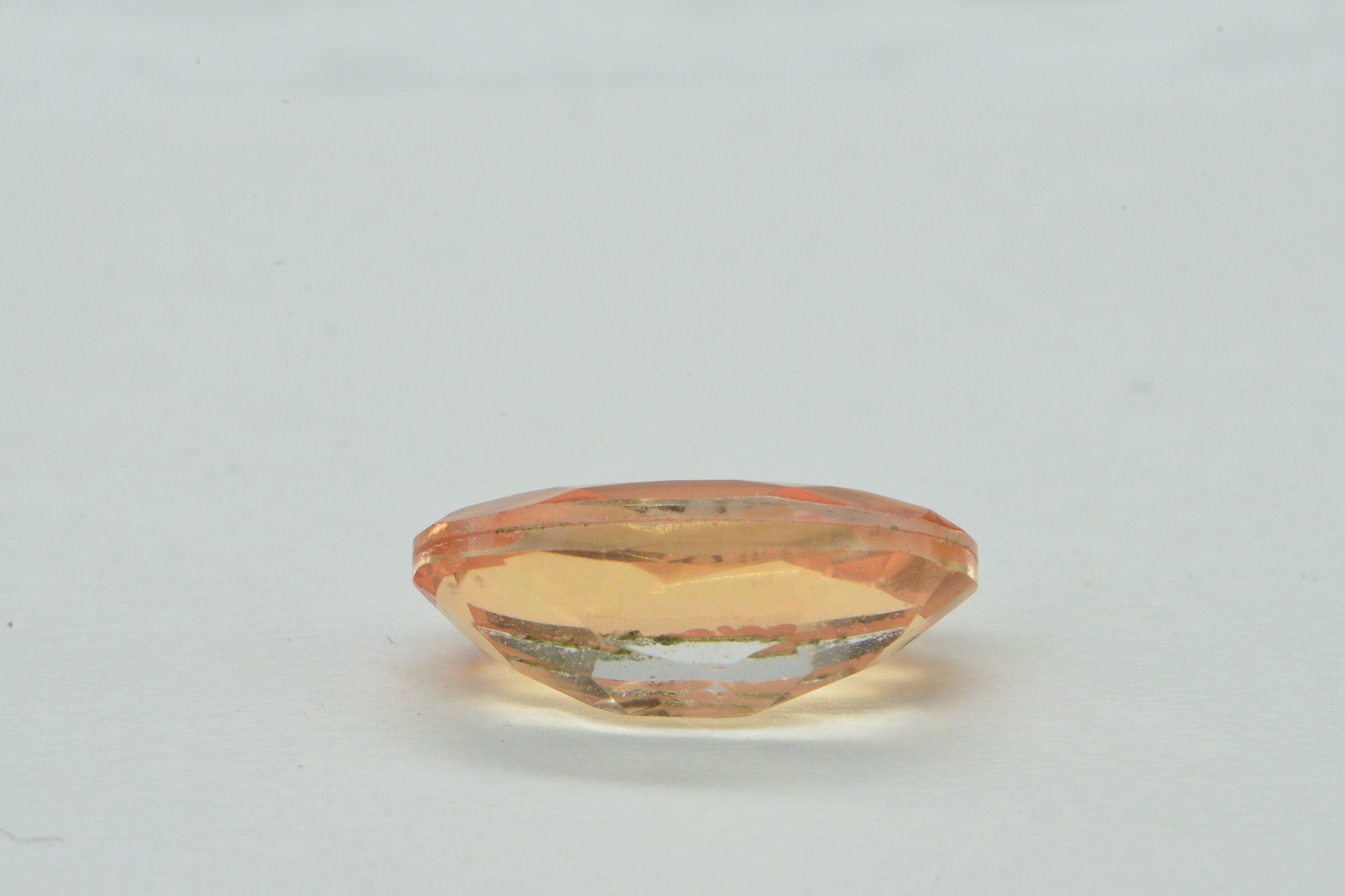 Morganite Doublet Quartz  Faceted Long Oval Stone Point Back Gemstone Loose Gems