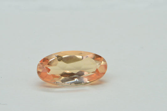 Morganite Doublet Quartz  Faceted Long Oval Stone Point Back Gemstone Loose Gems