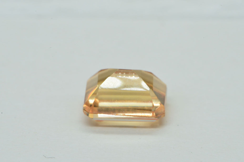 Morganite Light Peach Doublet Quartz  Faceted Emerald Cut Gemstone Loose 11X9mm