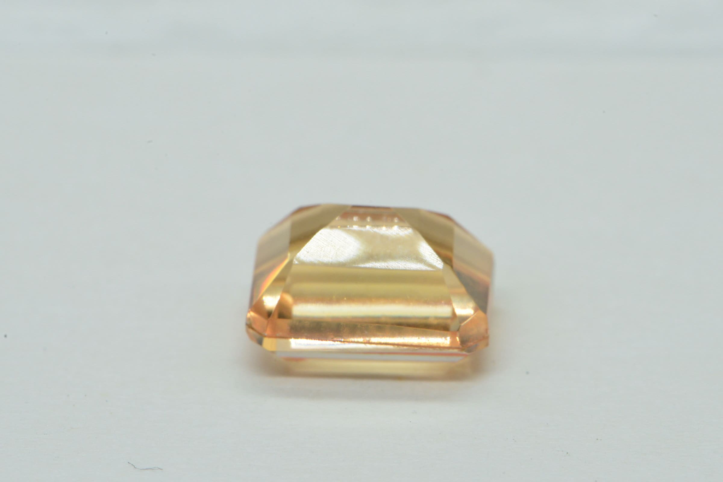 Morganite Light Peach Doublet Quartz  Faceted Emerald Cut Gemstone Loose 11X9mm
