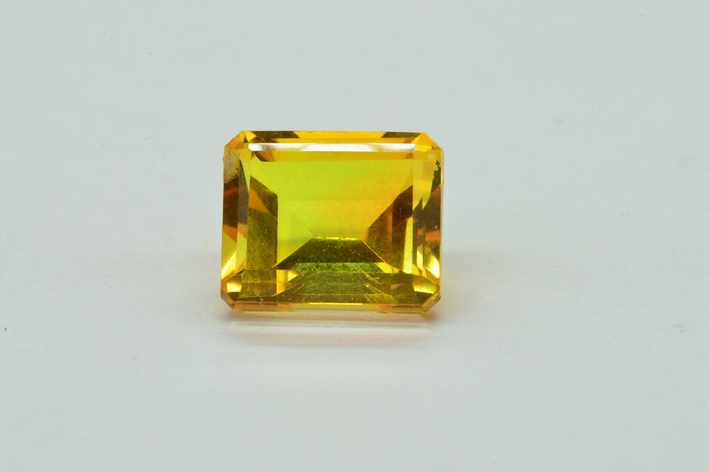 Brazilian Citrine Sunset Color Emerald Shape Stone Yellow Orange Gemstone