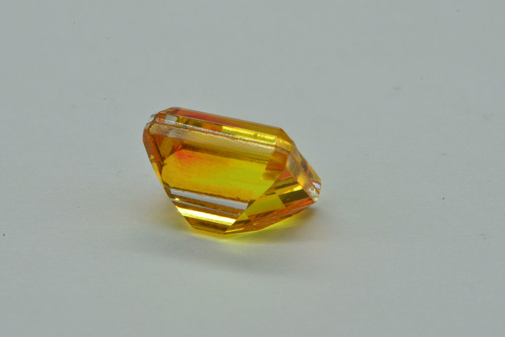 Brazilian Citrine Sunset Color Emerald Shape Stone Yellow Orange Gemstone