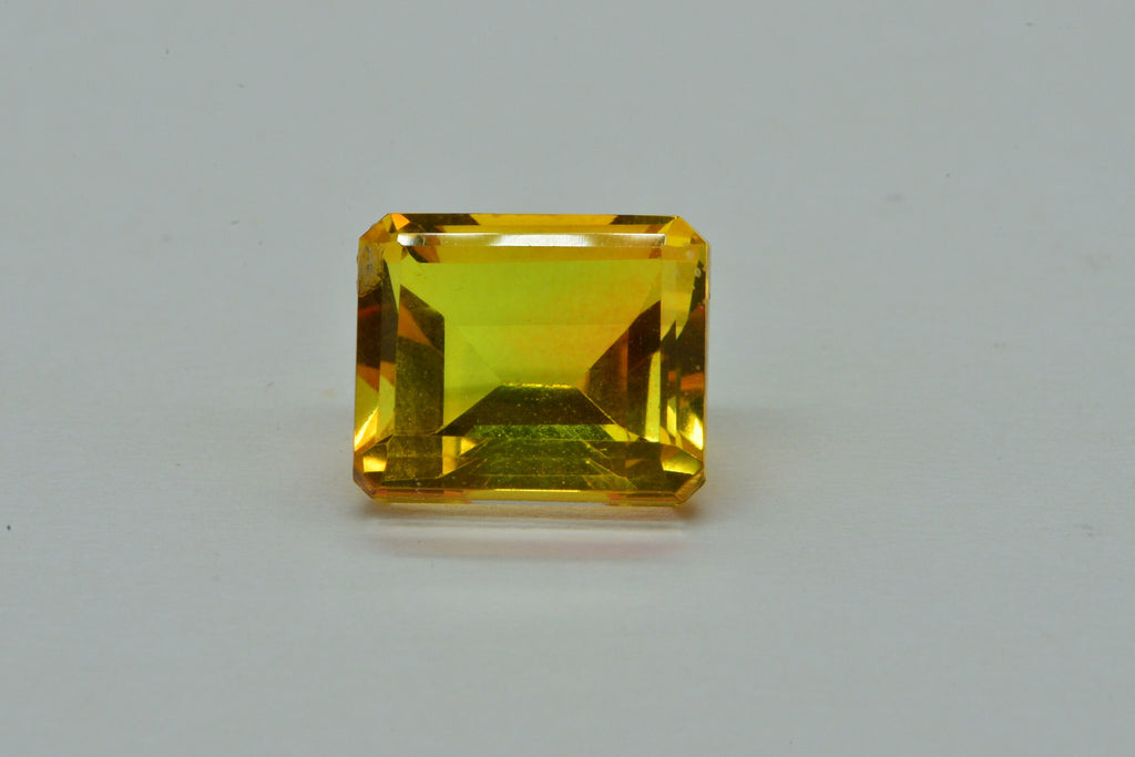 Brazilian Citrine Sunset Color Emerald Shape Stone Yellow Orange Gemstone
