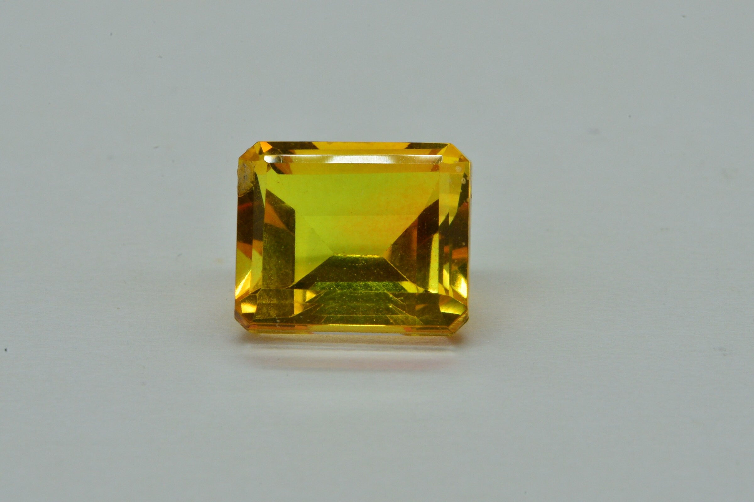 Brazilian Citrine Sunset Color Emerald Shape Stone Yellow Orange Gemstone