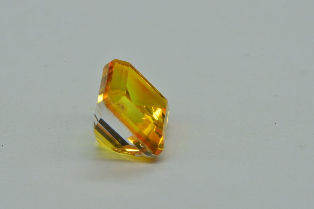 Brazilian Citrine Sunset Color Emerald Shape Stone Yellow Orange Gemstone