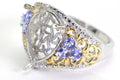 14K Gold Over Sterling Silver Pear Cab Ring Blank, Size 11