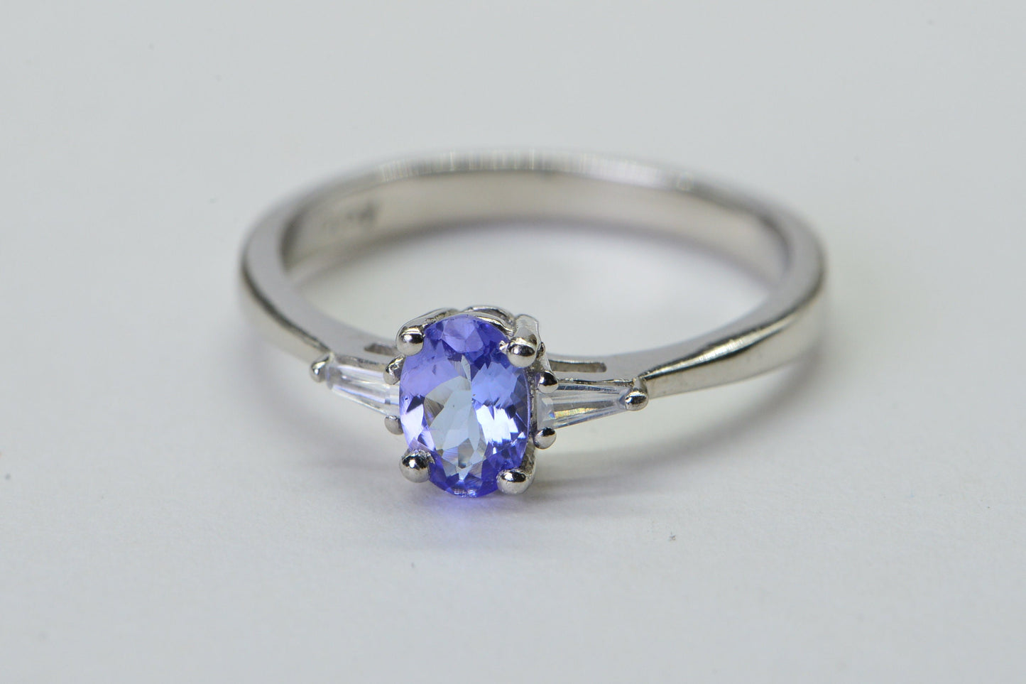 Real Tanzanite Sterling Silver Ring: Oval Cut, December Birthstone, Size 6