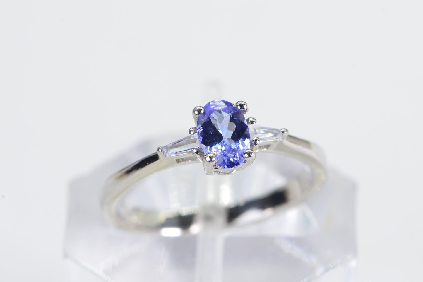 Real Tanzanite Sterling Silver Ring: Oval Cut, December Birthstone, Size 6