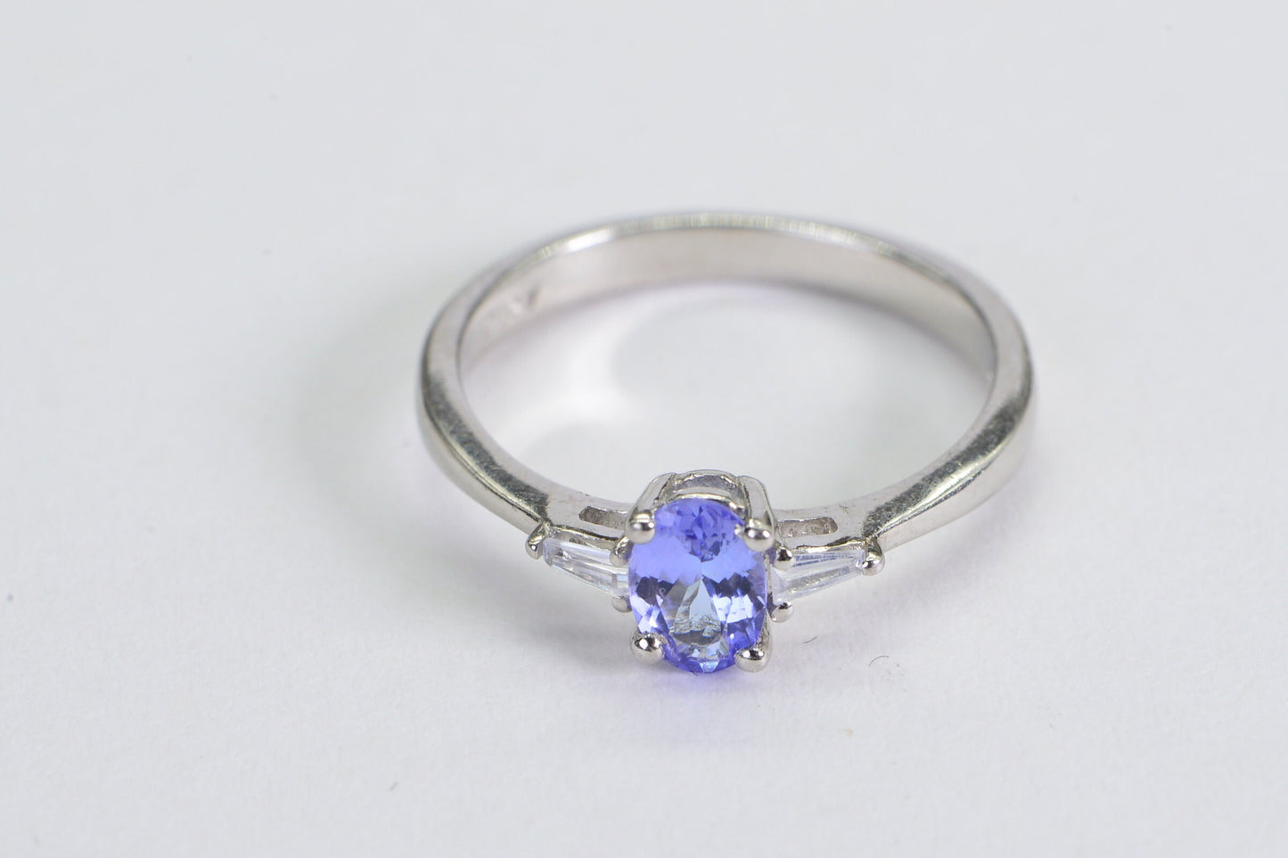 Real Tanzanite Sterling Silver Ring: Oval Cut, December Birthstone, Size 6