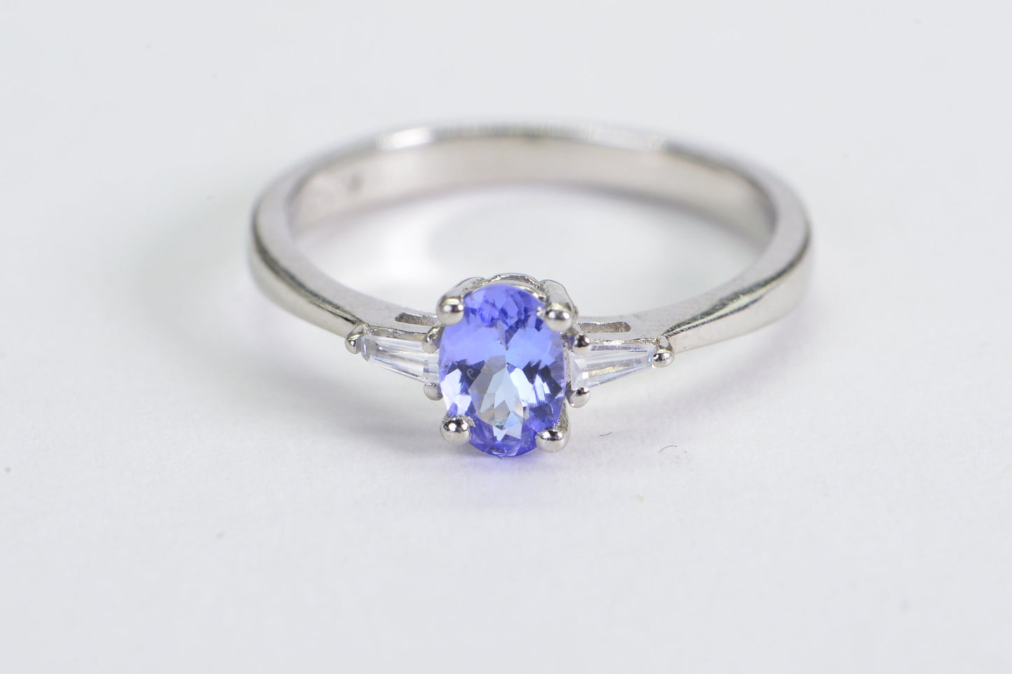Real Tanzanite Sterling Silver Ring: Oval Cut, December Birthstone, Size 6