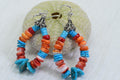 Turquoise Spiny Oyster Sterling Silver Hoop Earrings: Arizona Gemstone