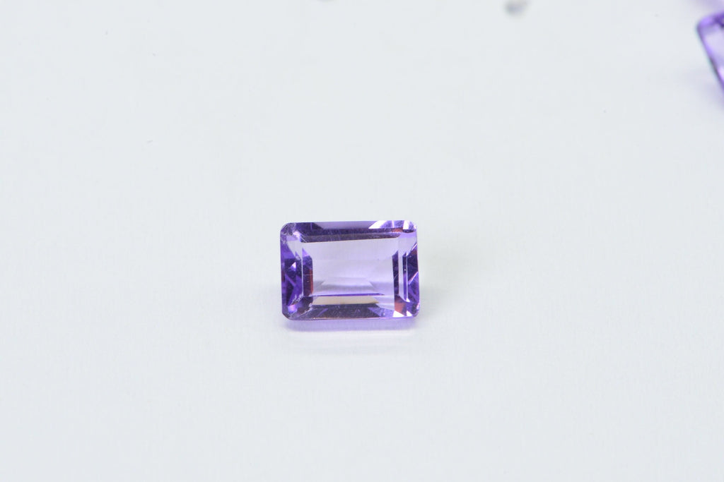 Natural Amethyst Rectangle Faceted Cabochon 7X5 mm Emerald Cut Amethyst