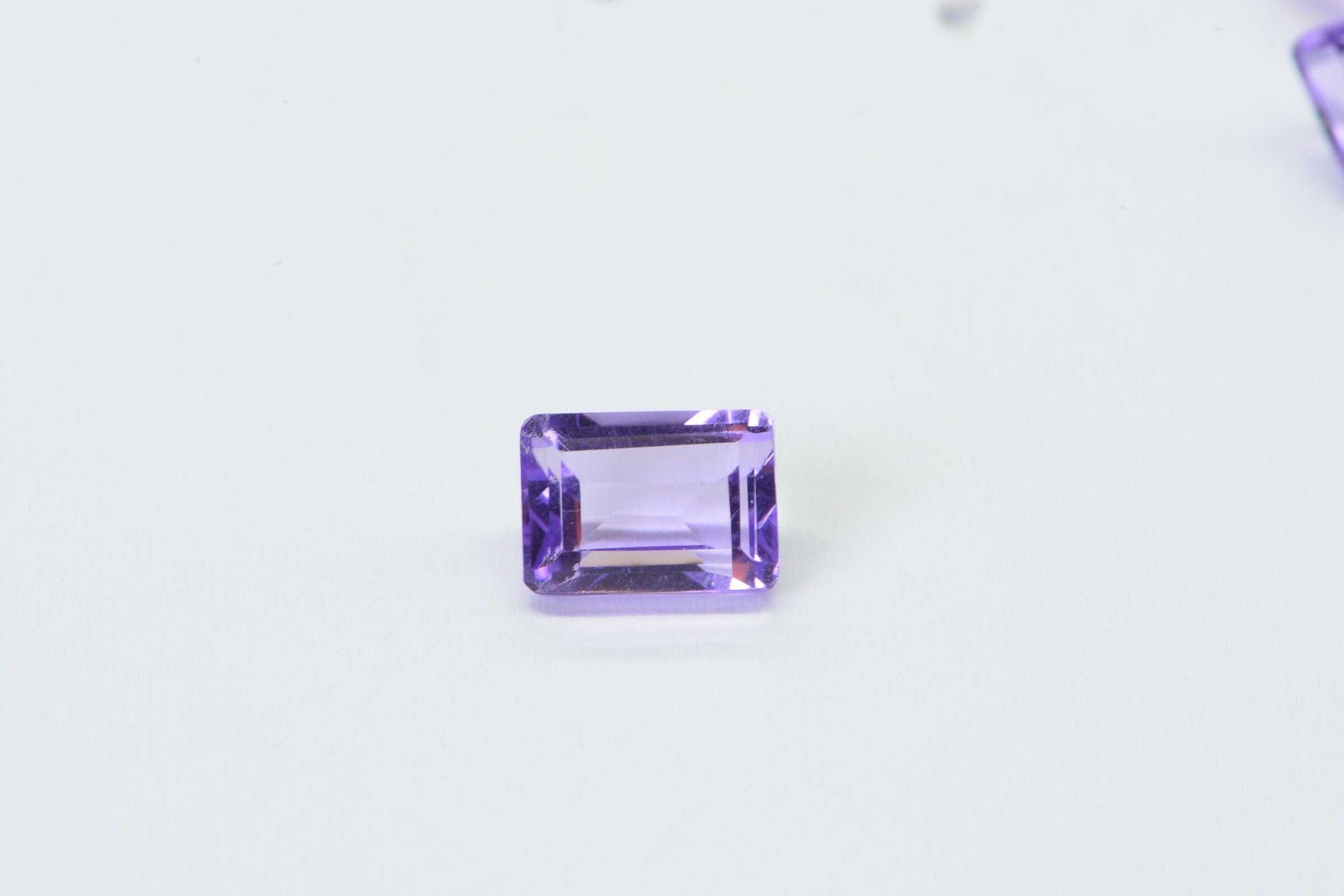 Natural Amethyst Rectangle Faceted Cabochon 7X5 mm Emerald Cut Amethyst