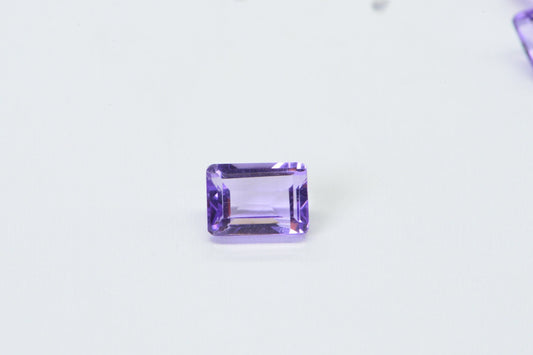 Natural Amethyst Rectangle Faceted Cabochon 7X5 mm Emerald Cut Amethyst