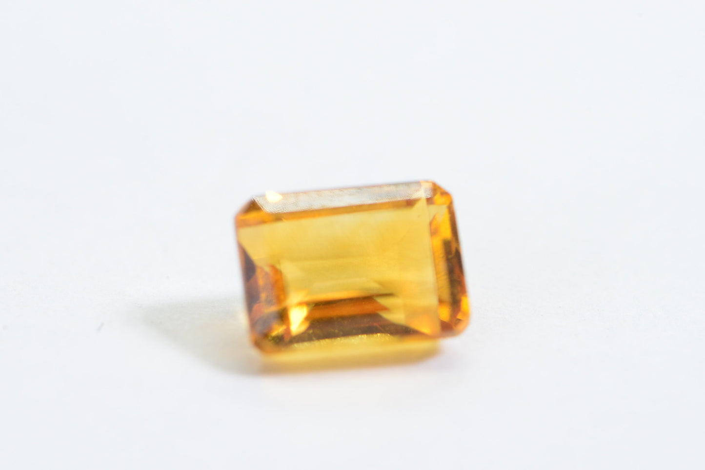 7X5mm Natural Citrine Emerald cut Faceted Gemstone Ring Size Yellow Crystal stone
