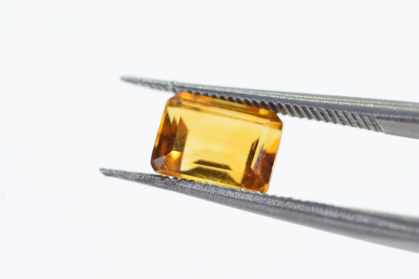 7X5mm Natural Citrine Emerald cut Faceted Gemstone Ring Size Yellow Crystal stone