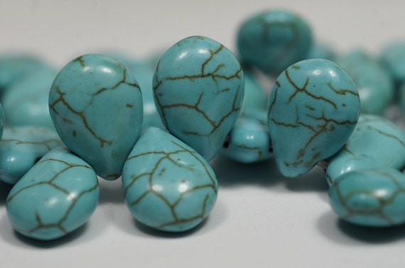 Howlite teardrop.13.5X9.6x5.7mm Gemstone Bead Strand Bead Supply