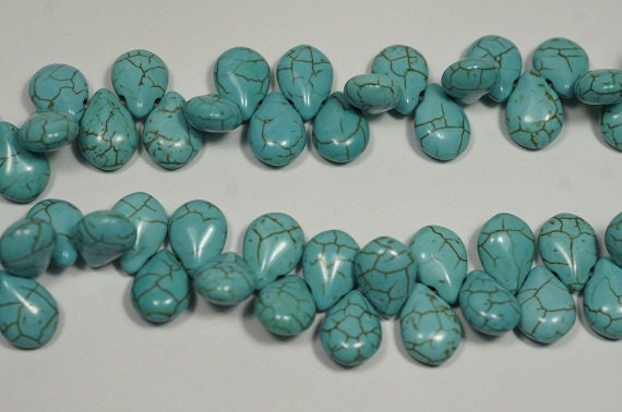 Howlite teardrop.13.5X9.6x5.7mm Gemstone Bead Strand Bead Supply